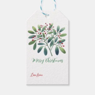 Etiqueta Para Presente Mistletoy Greenery Simple Decor
