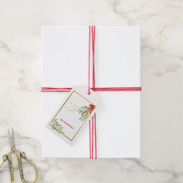 Etiqueta Para Presente Mistura de Aquarela e Dourado | Feriado Personaliz