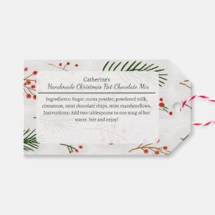 Etiqueta Para Presente Mistura de Chocolate Quente de Natal Branches and
