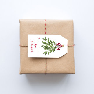Etiqueta Para Presente Mistura de Feliz de Aquarela Feriada de Natal