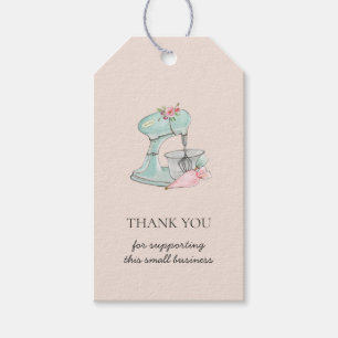Etiqueta Para Presente Misturador de cozinha aquarela padaria Obrigado