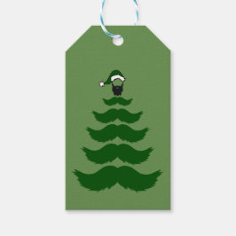 Etiqueta Para Presente Mo Mustache Árvore de Natal Homem Verde