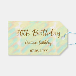 Etiqueta Para Presente Mocho de cor laranja aniversário de 30 anos amarel