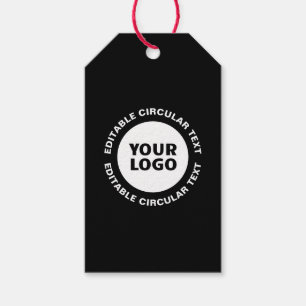 Etiqueta Para Presente Modelo de texto circular editável e seu logotipo