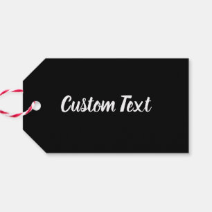 Etiqueta Para Presente Modelo de Texto Simples de Script Preto e Branco