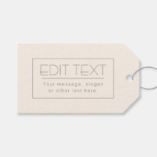 Etiqueta Para Presente Modelo Editável Elegante Bege e Marrom Escuro