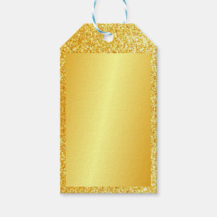 Etiqueta Para Presente Modelo Elegante de Vazio brilhante Dourado Faux