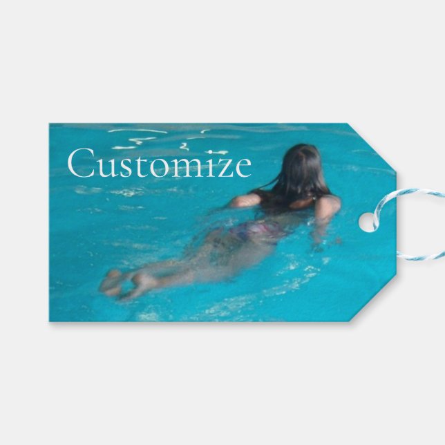 Etiqueta Para Presente Modelo feminino de natação Thunder_Cove (Frente (horizontal))
