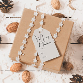 Etiqueta Para Presente Modern Boho Beige Feliz Natal De e Para