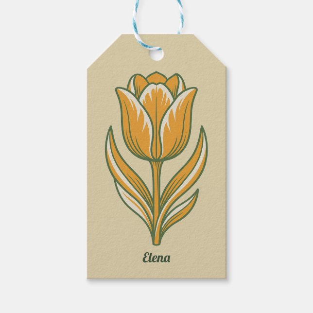 Etiqueta Para Presente Modern Botanical Easter Blessings (Frente)