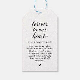 Etiqueta Para Presente Modern Classy Black, Serviço de Memória Funeral