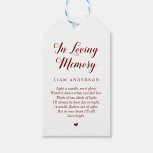Etiqueta Para Presente Modern Classy Burgundy, Serviço de Memorial Funer