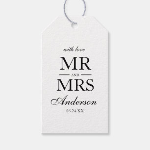Etiqueta Para Presente Modern Elegant Sr. e Sra. Wedding WB
