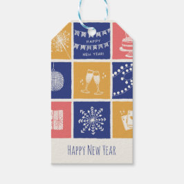 Etiqueta Para Presente Modern Hand-Drawn Colorful New Year Elements 2026