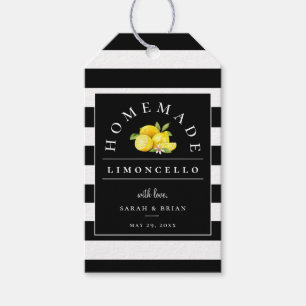 Etiqueta Para Presente Modern Limoncello Black Stripe Bebida