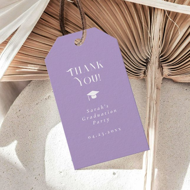 Etiqueta Para Presente Modern Minimal Chic Graduation Party Lavender (Criador carregado)