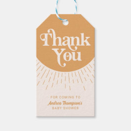 Etiqueta Para Presente Modern Ray do Chá de fraldas Sunshine Boho Obrigad