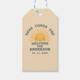 Etiqueta Para Presente Modern Retro Baby Shower Customizable Sticker 