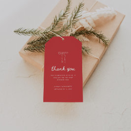 Etiqueta Para Presente Modern Script Coquette Bow Bachelorette Thank You