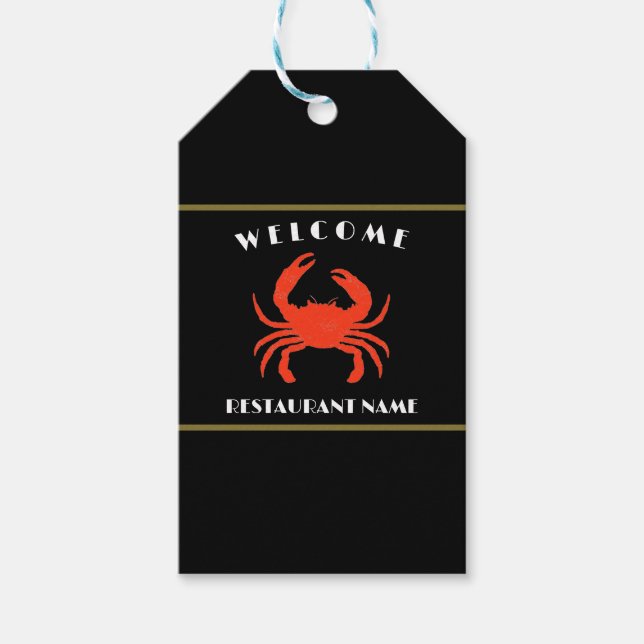 Etiqueta Para Presente Modern seafood welcome red Crab custom Personalize (Frente)