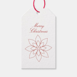 Etiqueta Para Presente Modern Simple Red & White Merry Christmas