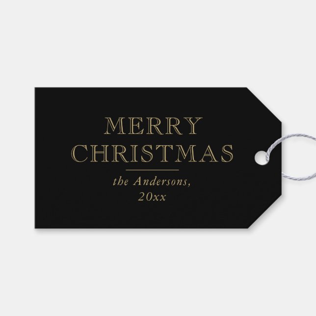 Etiqueta Para Presente Modern Simple Typography Christmas Holiday (Frente (horizontal))