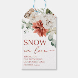Etiqueta Para Presente Modern Snow in Love Winter Chá de panela Favor Tag