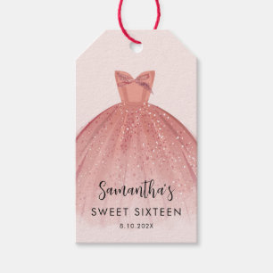 Etiqueta Para Presente Modern Sweet 16 Script Vestido Personalizado