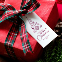 Etiqueta Para Presente Modern Trendy Magenta Felry Script de Natal