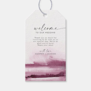 Etiqueta Para Presente Modern Watercolor Boas-vindas ao Red Wedding