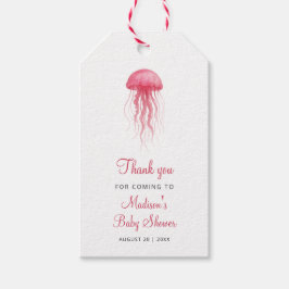 Etiqueta Para Presente Modern Watercolor Jellyfish Girl Baby Shower Favor