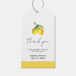 Etiqueta Para Presente Modern Watercolor Lemons obrigado você