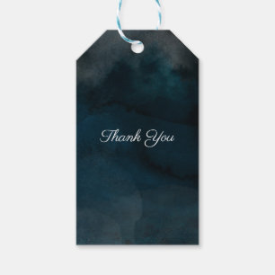 Etiqueta Para Presente Modern Watercolor Moody Blue Chic Weding Favor