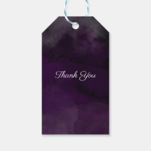 Etiqueta Para Presente Modern Watercolor Moody Plum Purple Wedper Favor