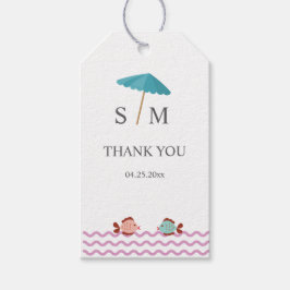 Etiqueta Para Presente Modern Watercolor Summer Beach