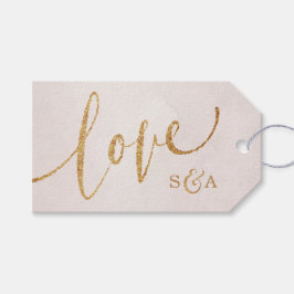 Etiqueta Para Presente Moderno cora o ouro cor-de-rosa do brilho com