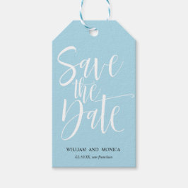 ETIQUETA PARA PRESENTE MODERNO DE CASAMENTO AZURE BRANCO