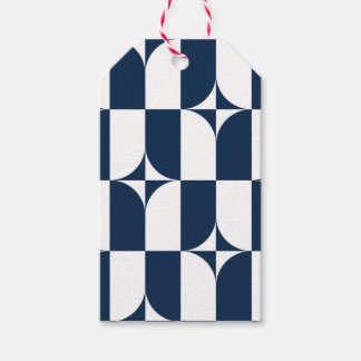 Etiqueta Para Presente Moderno do século médio azul e branco