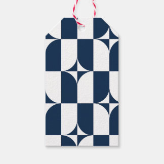 Etiqueta Para Presente Moderno do século médio azul e branco