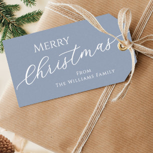 Etiqueta Para Presente Moderno e minimalista Elegante Natal Azul