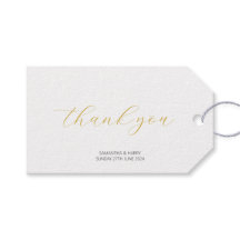 Moderno Minimalista Dourado Obrigado Tag de presen