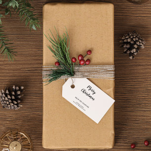 Etiqueta Para Presente Moderno Minimalista Feliz Natal Branco