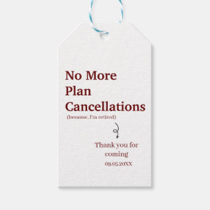 Etiqueta Para Presente Moderno Não Mais Planejar Cancelamentos Engraçados