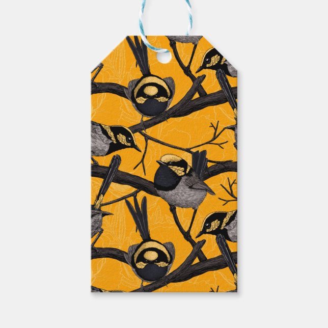 Etiqueta Para Presente Moinhos de fada em amarelo (Frente)