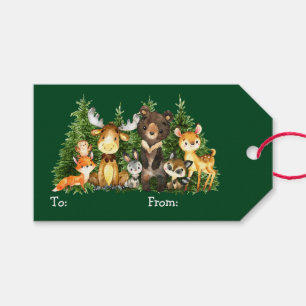 Etiqueta Para Presente Mola d'água - Floresta de Natal Verde