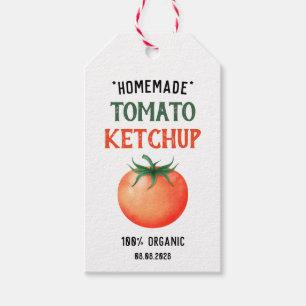 Etiqueta Para Presente Molho de Tomate Caseiro com padrão de tomate verme