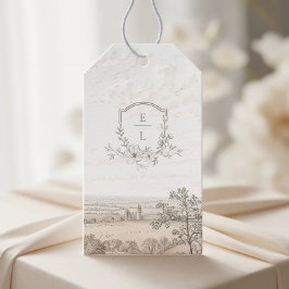 Etiqueta Para Presente Monogram French Country Wedding Personalized