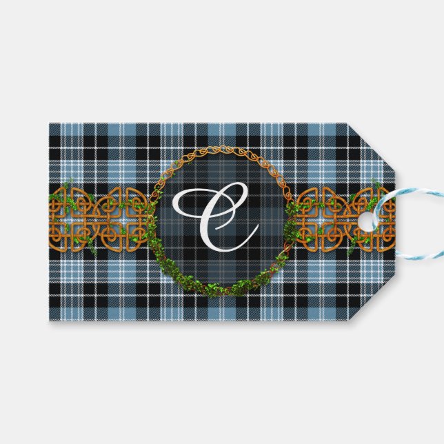 Etiqueta Para Presente Monograma Clark Tartan (Frente (horizontal))