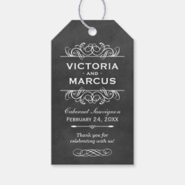 Etiqueta Para Presente Monograma da Garrafa de Vinho Preto