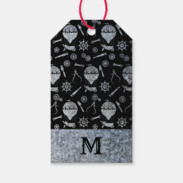 Etiqueta Para Presente Monograma de Balões de Steampunk Zinc